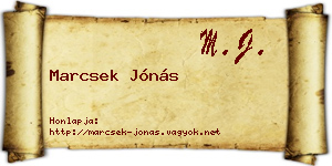 Marcsek Jónás névjegykártya
